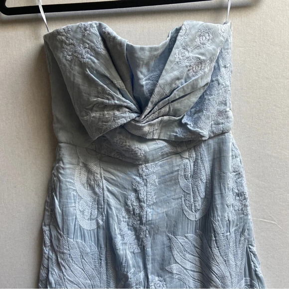 Aijek Silk Blend Lace Strapless Wide Leg  Jumpsuit Anthropologie Lace Sz 3 - Picture 7 of 15